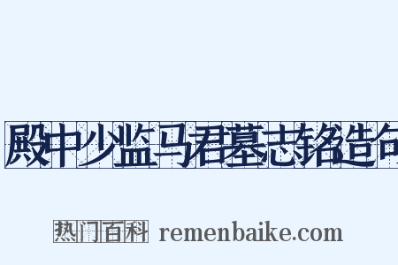 殿中少监马君墓志铭造句是什么意思的图片